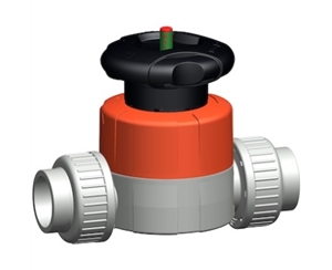 +GF+514型隔膜閥，PVC-C 帶膠粘承插端 美標(biāo) 手動(dòng)隔膜閥